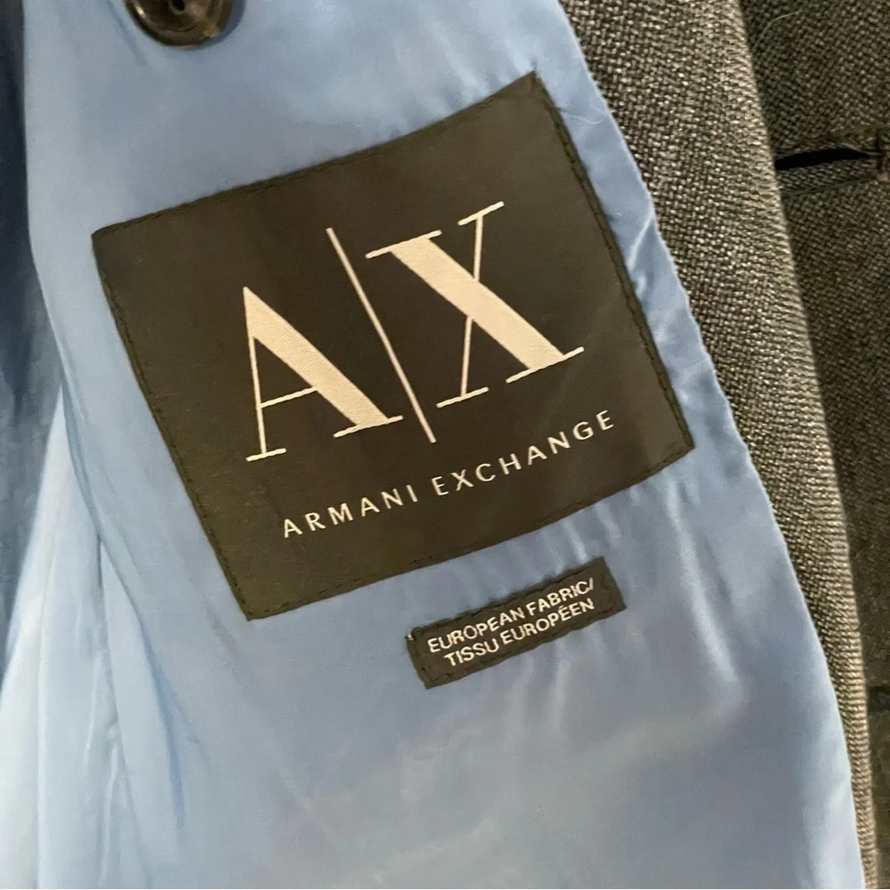A/X Armani Exchange Men’s Wool Blend Gray Blazer Jacket Sz 44R